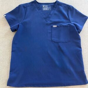 Figs Women's Short Sleeve V-Neck Tee in Blue